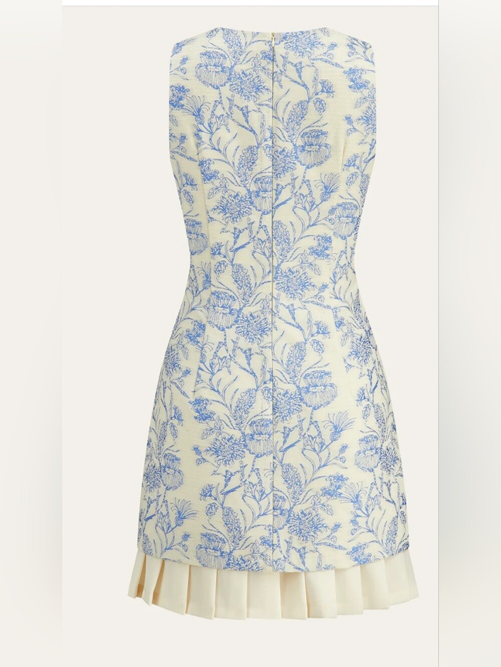 Commense Floral Printed Sleeveless Dress With Pleated Hem - Picture 3 of 8